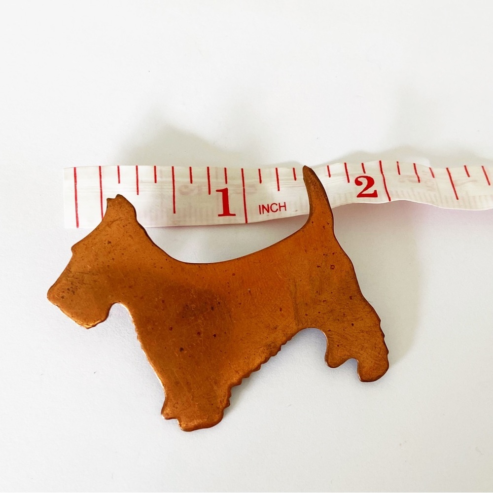 Vintage solid copper Scotty dog brooch pin - Picture 5 of 5